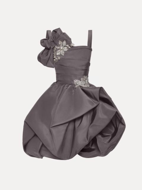 BROOCH EMBROIDERED COCKTAIL SLEEVELESS DRESS