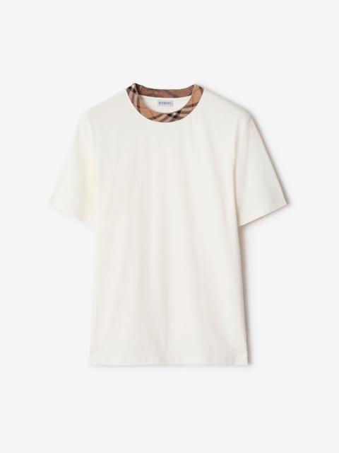Check Trim Cotton T-shirt