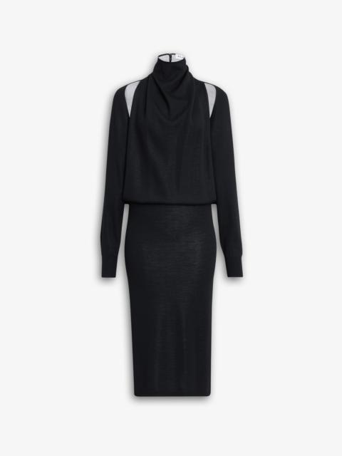 DOUBLE-FACED WOOL CARDIGAN DRESS