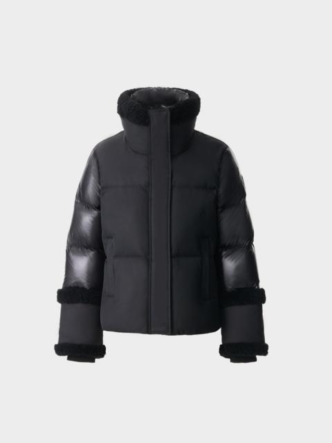 LYDANA Down Jacket With Shearling Trim and Removable Bib