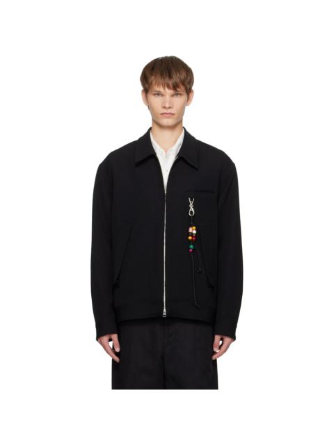 Black Gabardine Coach Jacket