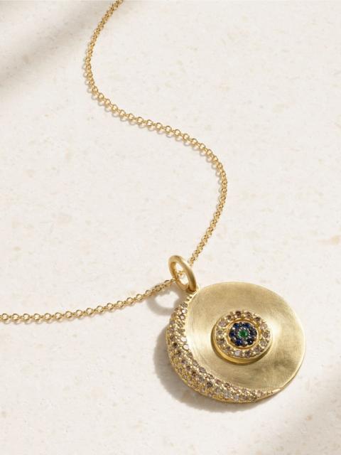18-karat gold multi-stone necklace Gold