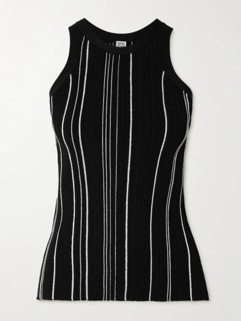 Striped Ribbed-knit Tank