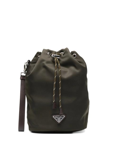 Prada Drawstring Logo-plaque Clutch Bag