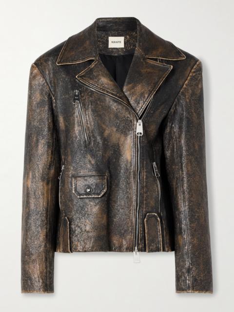 Catalina Distressed Leather Biker Jacket
