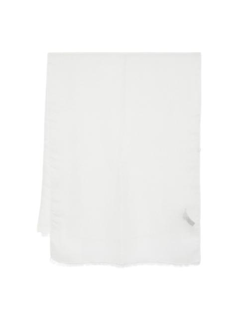 fringed modal-wool blend scarf