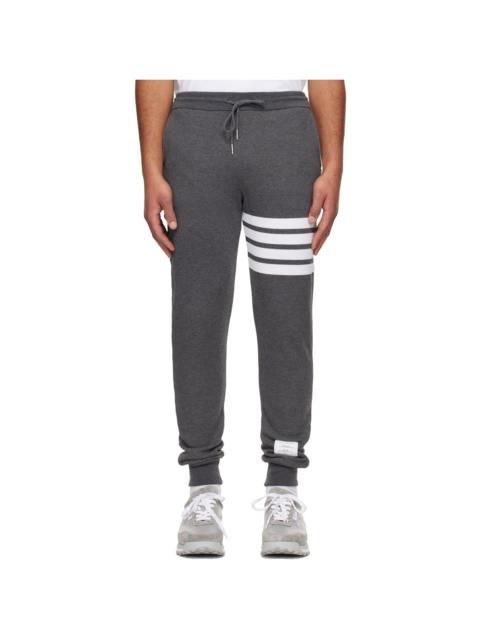 Gray Classic Loopback 4-Bar Sweatpants