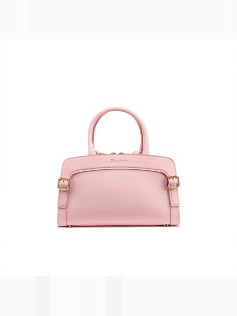 Pink leather handbag
