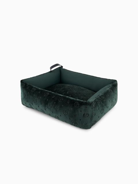 POLDO X GIORGIO ARMANI DOG BED IN MONOGRAM JACQUARD VELVET