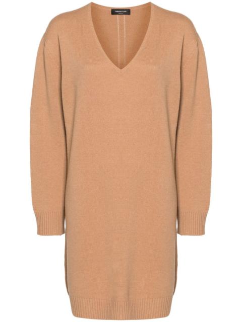 V-neck knitted dress