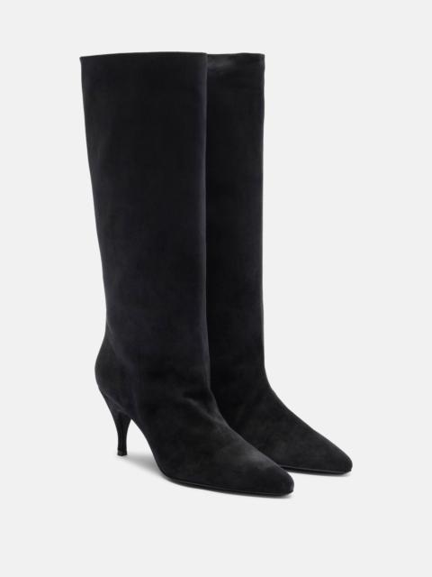 Silhouette suede knee-high boots