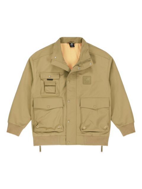 New Balance Multiple Pockets Cargo Windproof Sports Logo Jacket Dark Brown AMJ13384-OV