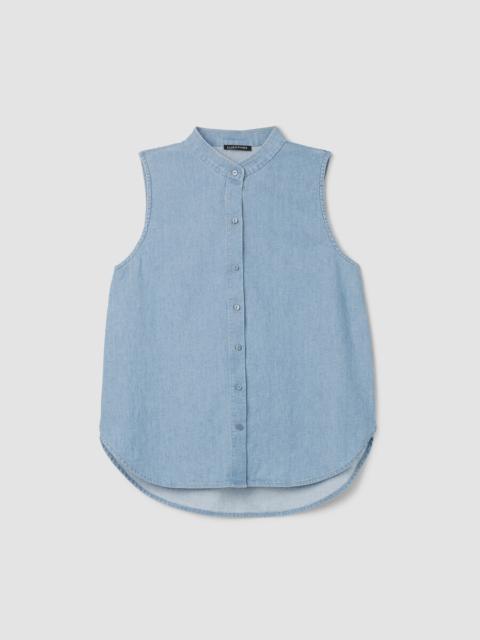 Airy Organic Cotton Twill Sleeveless Shirt