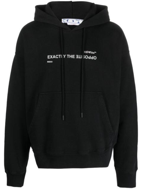 slogan-print drawstring hoodie