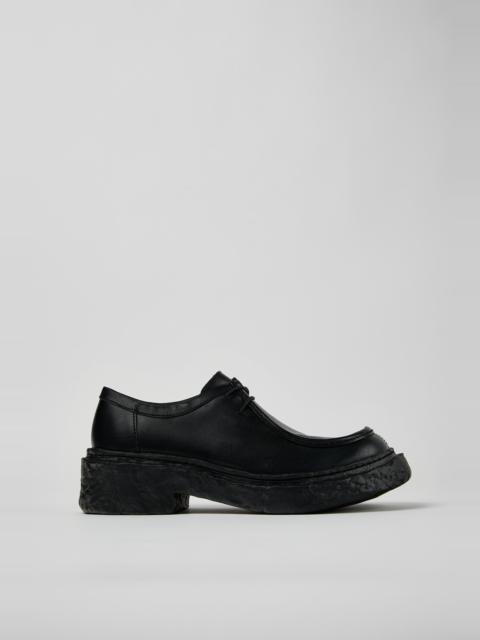 Black Leather Lace-Up Shoes