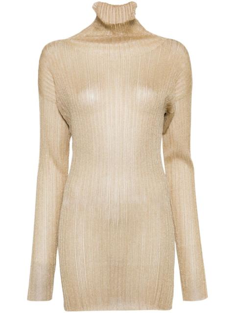 lurex-detail sheer jumper