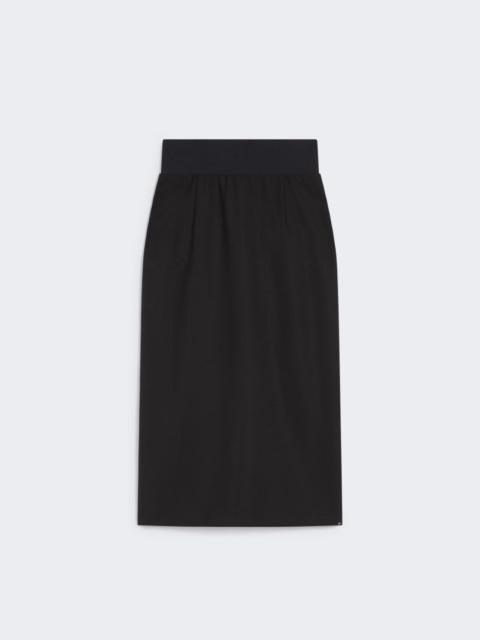 Skirt with a high-cut elasticated waist - BLACK