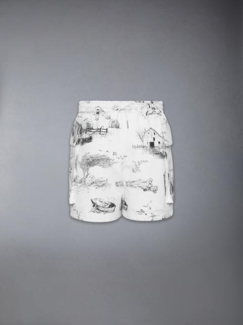SCENIC TOILE COTTON CANVAS CARGO RUGBY SHORTS