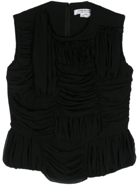 ruched sleeveless top