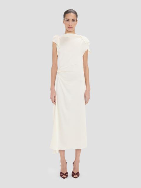 Drape Midi Dress In Ivory