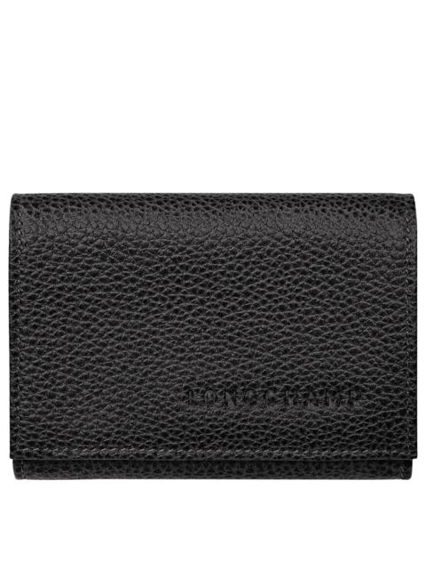 Le Foulonné Compact wallet Black - Leather