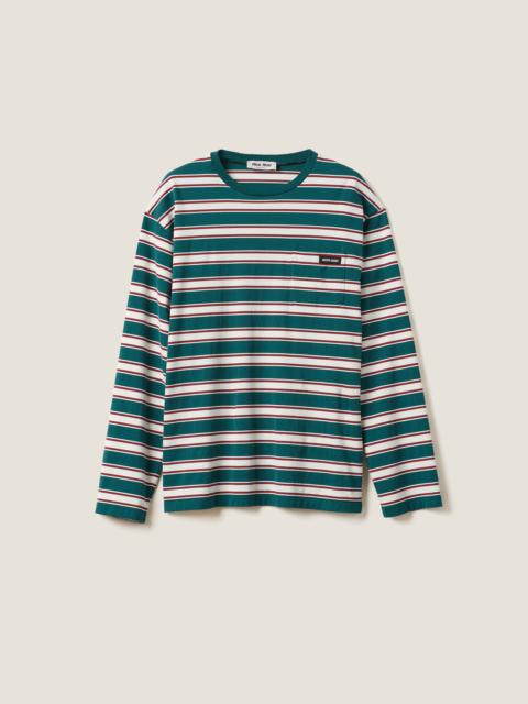 Long-sleeved cotton jersey T-shirt