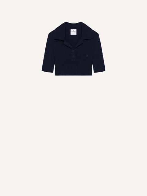 CROPPED KNIT POLO