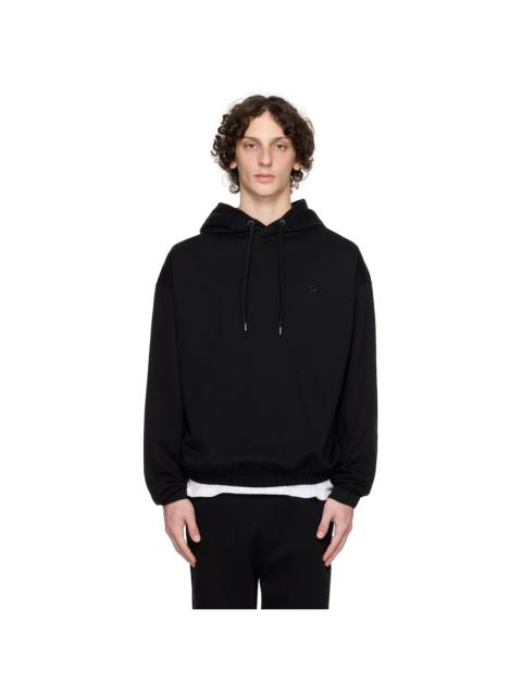 Black Relaxed-Fit Mercerized Cotton Hoodie