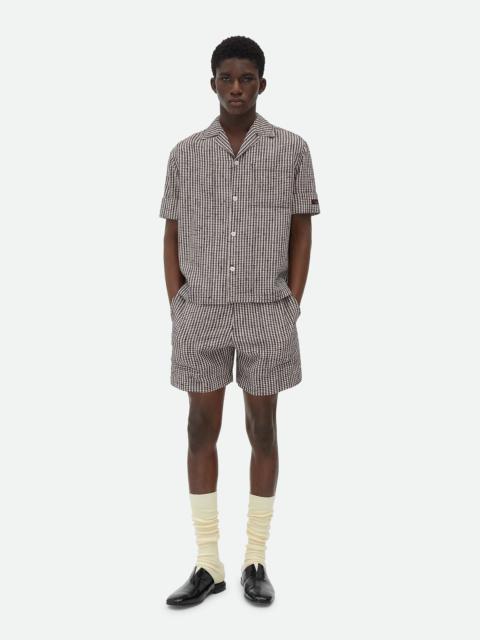 Knotted Viscose Check Shorts