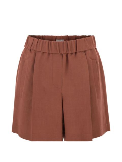 elasticated-waistband shorts