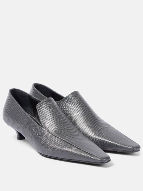 Embossed leather pumps