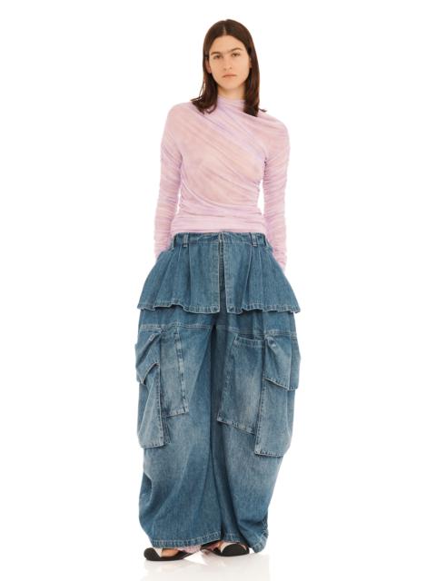 LILAC FLORAL SCRIBBLE NETTLE L/S TOP