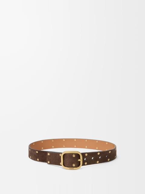 Rounded soft belt in suede calfskin