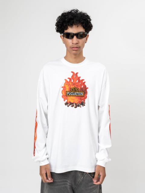 WHITE DOUBLET 1/F FLUCTUATION LENTICULAR L/S T-SHIRT
