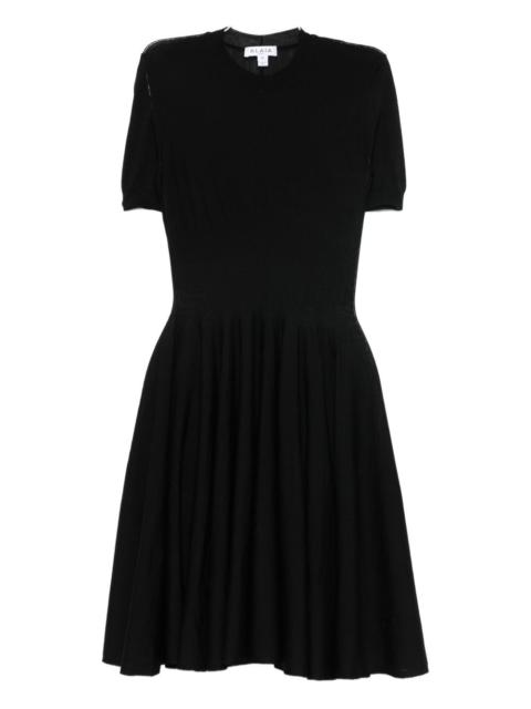 short-sleeve pleated dress