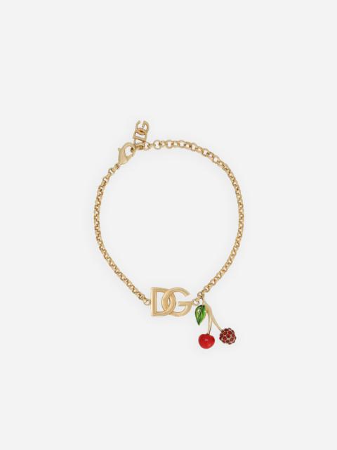 Bracelet with DG logo and cherry charms