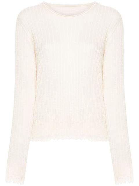 distressed-efffect jumper