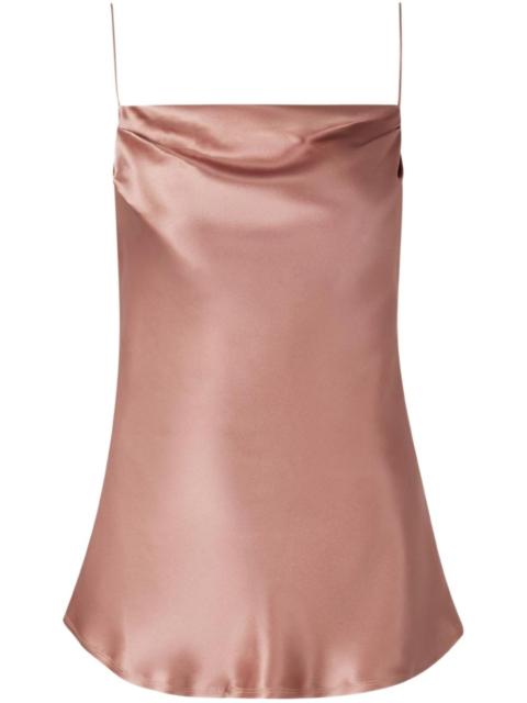 cowl-neck satin top