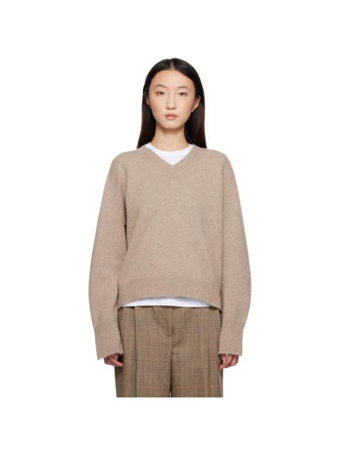 Beige Sleeve Wrap Sweater