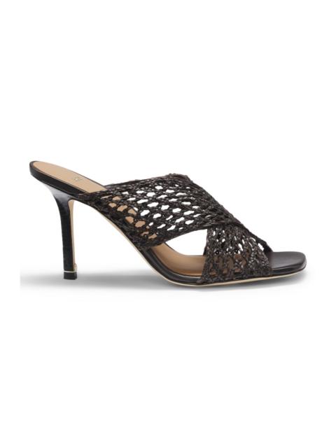 LEATHER SANDALS WITH WOVEN UPPERS