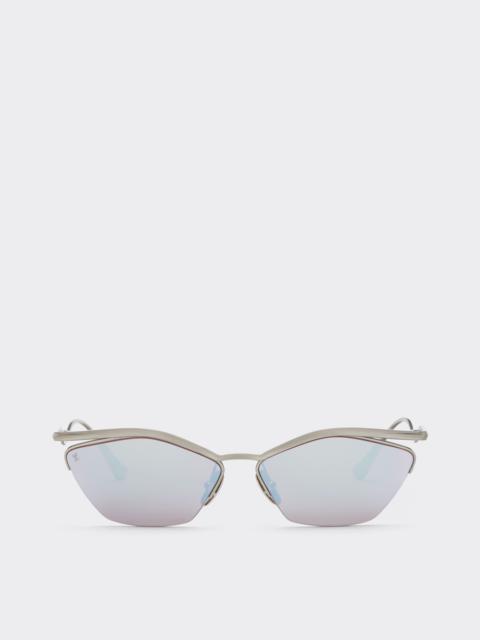 Ferrari sunglasses in silver-coloredtitanium with dark purple mirrored lenses