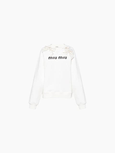 Embroidered cotton fleece sweatshirt