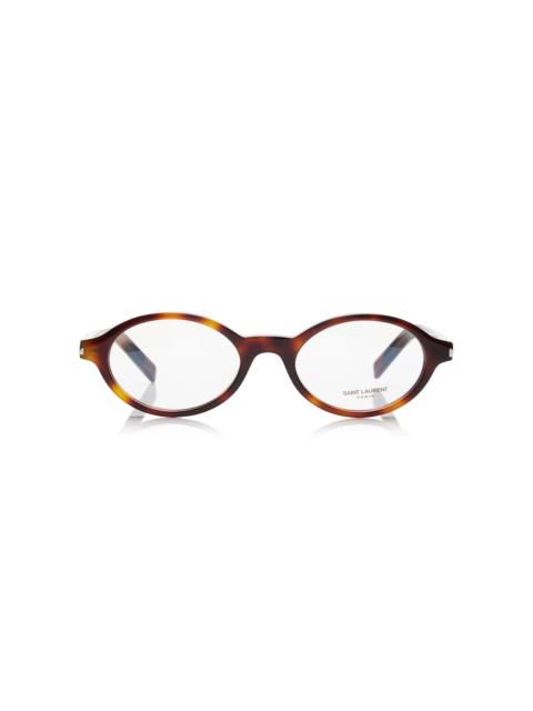 Jeanne Oval-Framed Acetate Glasses brown