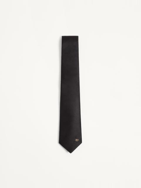 VALENTIE SILK TIE WITH VLOGO SIGNATURE DETAIL