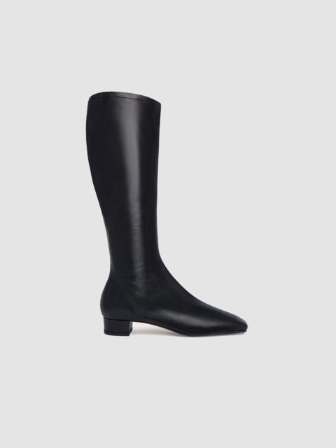 Edie Black Leather Knee-High Boot