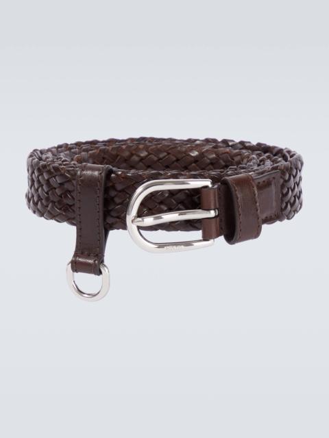 Braided leather belt