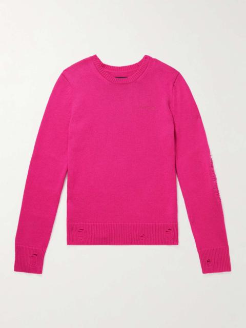 Slim-Fit Distressed Cashmere and Wool-Blend Sweater