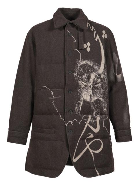 graphic-print padded coat