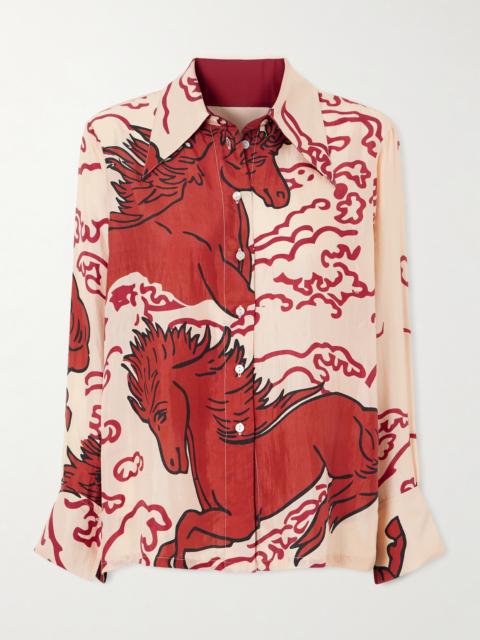 Dana Printed Silk-satin Shirt