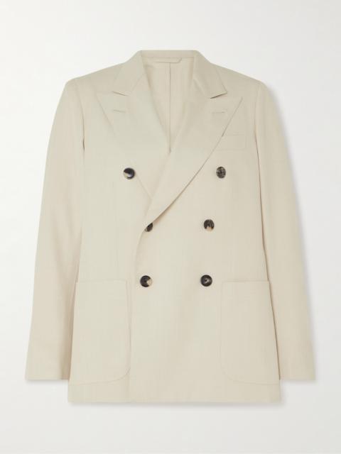 Double-breasted Silk-dupioni Blazer